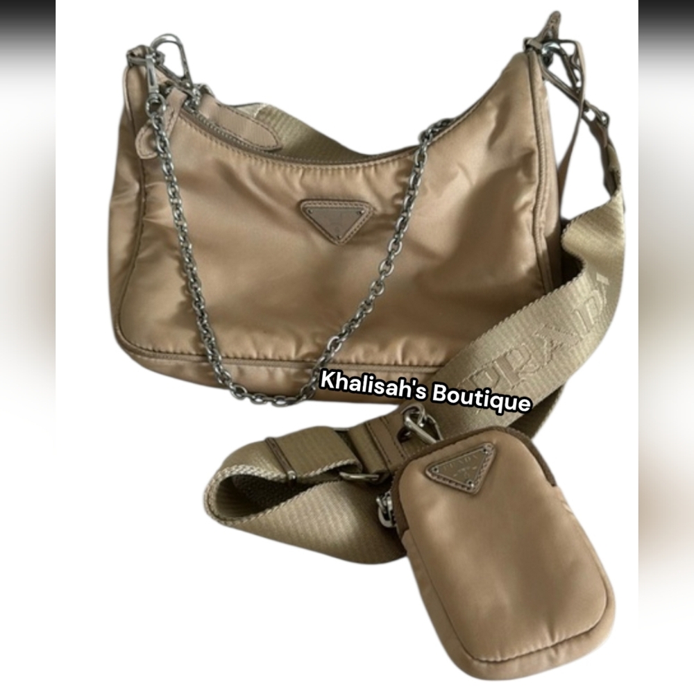 Authentic Prada Re-Edition 2005 Nylon Bag in Beige in Excellent Condition!!! - Picture 11 of 16